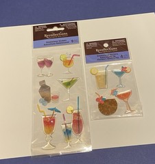2 Pack Of Cocktail/Drink Stickers-Recollections Scrapbook-New