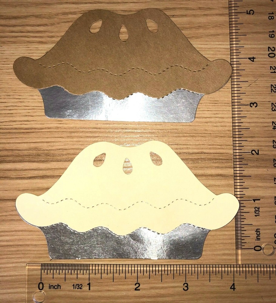 6 PIE cardstock paper die cut embellishments