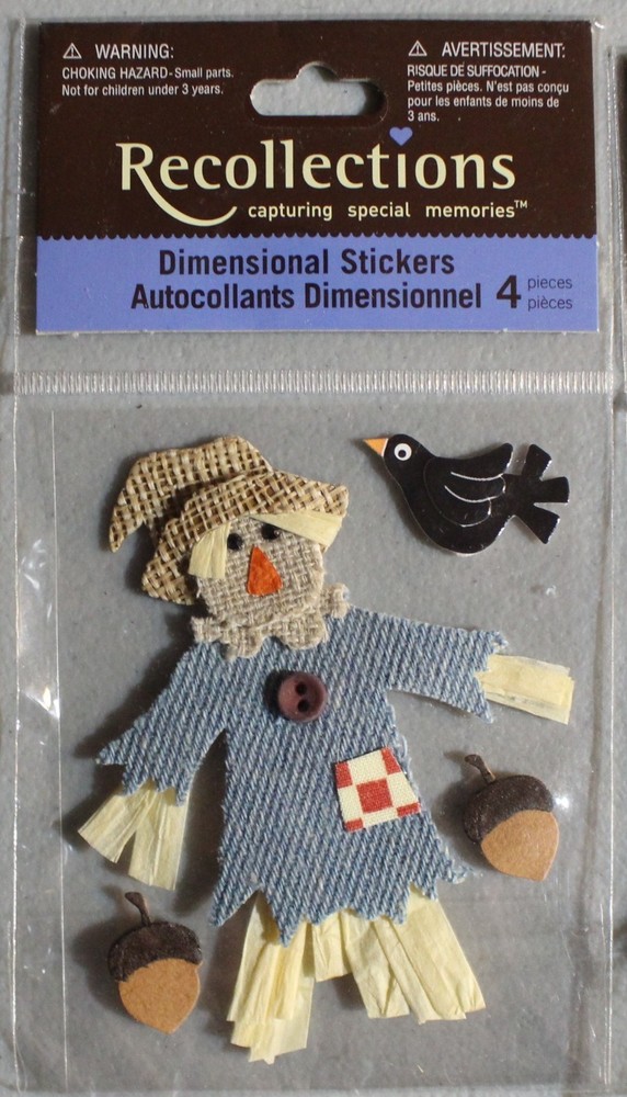 New Recollections scrapbook stickers Halloween FALL cute scarecrow crow acorns