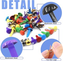 Glarks 1000Pcs 10 Colors Paper Fasteners Brads Metal Mini Brads Assortment Kit 4