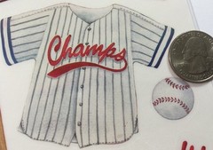 BASEBALL Clear Mylar Stickers Approx.5.5″x12″All Star•Glove•Jersey•Players •Ball