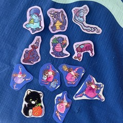 80s Stickers Vintage Hallmark Halloween Witches, Dragons Scratch Sniff Grape!!