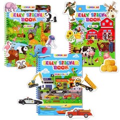 Waterproof Reusable Jelly Sticker Books for Toddlers 2-6 | Activity Travel Toys,