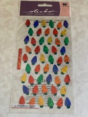 STICKO EK SUCCESS STICKERS CHRISTMAS LIGHTS TREE LIGHTS MULTI-COLOR LIGHTS 51PCS