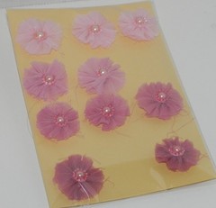 LOT PAPER FLOWERS PRIMA PETALOO LEAVES STUDIO 8 JOLEES MULBERRY ORGANDY PLUS