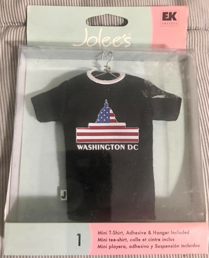Jolee’s Scrapbook Mini T Shirt Black «Washington DC» Capital, Flag, USA SPJMT027