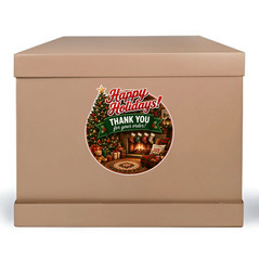 20 Happy Holidays Thank You for Your Order Round Christmas Stickers 2″