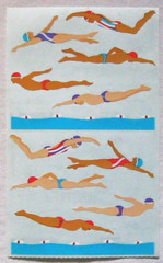 Mrs Grossman 4×6 inch ‘Swimmers’ Sticker Sheet (Vintage-Retired)