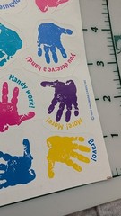 Vintage Hallmark Stickers Handprints Rewards Paint Colorful Lot Of 2 Sheets
