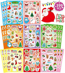 399PCS Christmas Stickers for Kids, Merry Christmas Stickers for Envelopes Cards