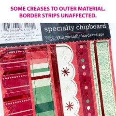 Christmas Holiday Borders Metallic Non-Adhesive Chipboard 12″ Embellishments