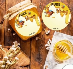 1.5 Inch Bee Thank You Stickers 500 Pcs Honey Jar Labels Self Adhesive