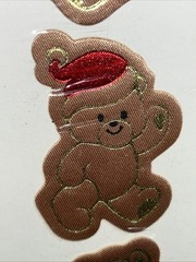 1984 Vintage Hallmark Holiday Christmas Teddy Bear Soft Satin Stickers SEALED D3