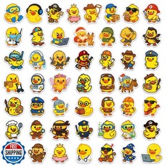 50pcs Duck Sticker for Kid, 50 Style Cute Animals Stickers Yellow Duck Occupa