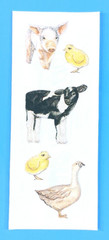 Vintage Creative Memories Farm Animals Sticker Sheet Scrapbooking