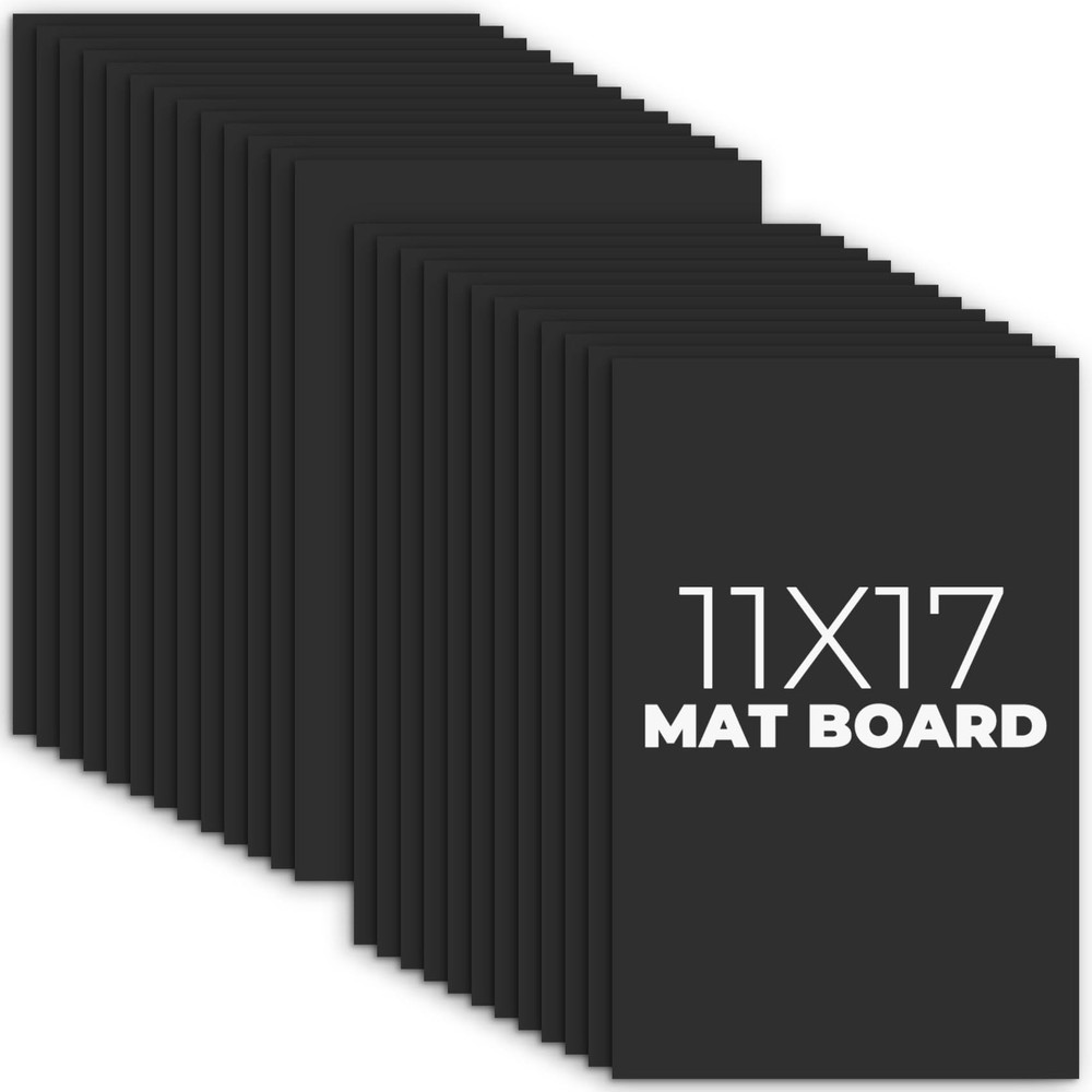 Black Uncut Mat Boards Backing For Prints Photos Pictures 11×17 Inch 25 PCS