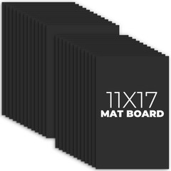 Black Uncut Mat Boards Backing For Prints Photos Pictures 11×17 Inch 25 PCS