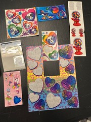 Lot Vintage Lisa Frank Stickers Rainbow Panda Hearts Ballerina Prisms