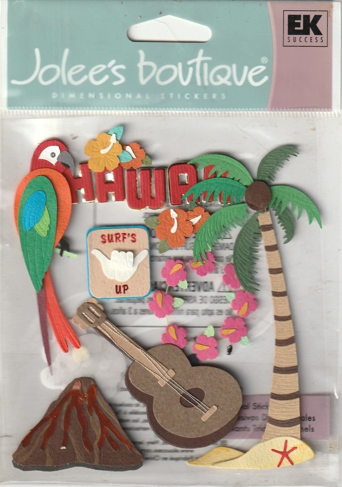 Jolee’s Boutique 3D Stickers HAWAII Tropical Volcano Theme 55542 Fast FREE Ship!