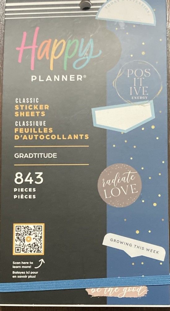 Happy Planner Sticker Sheets Gratitude Multicolor Planner 843 Pieces
