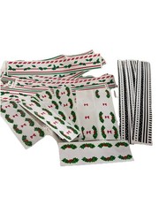 35 Sticker Strip Lot Mrs Grossman’s Christmas Holly Candy Cane Border 1997 Bow