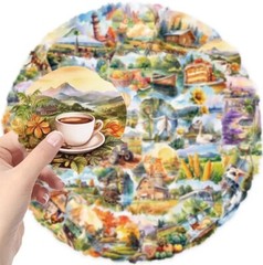 10pcs Rural Scenery Aesthetic Travel Stickers- Scrapbook, DIY Crafts, Journal