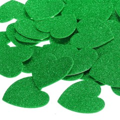 1.8″x1.8″ Heart Foam Stickers, 100Pcs EVA Glitters Foam Shape Sticker, Green