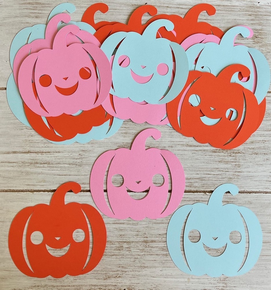 Gender Reveal Pumpkin Cutouts Cute Baby Shower Party Decorations Table scatter