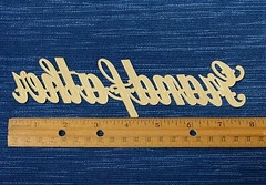 Gold Cursive Paper Grandfather Applique Scrapbook NOT STICKY Binder Label 8″