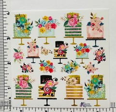 Violette Stickers Birthday Flowers Pastel Cakes Crafts Planner Supply Scrapbook