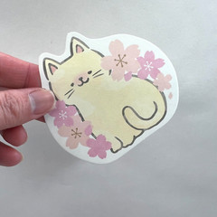 Sakura Cat Cherry Blossom Memo Note Sheets Cute Kawaii Scrapbooking Planners