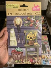 Crafters Square Flower Stickers Some Pop-up Assorted 6 Pkg. Lot