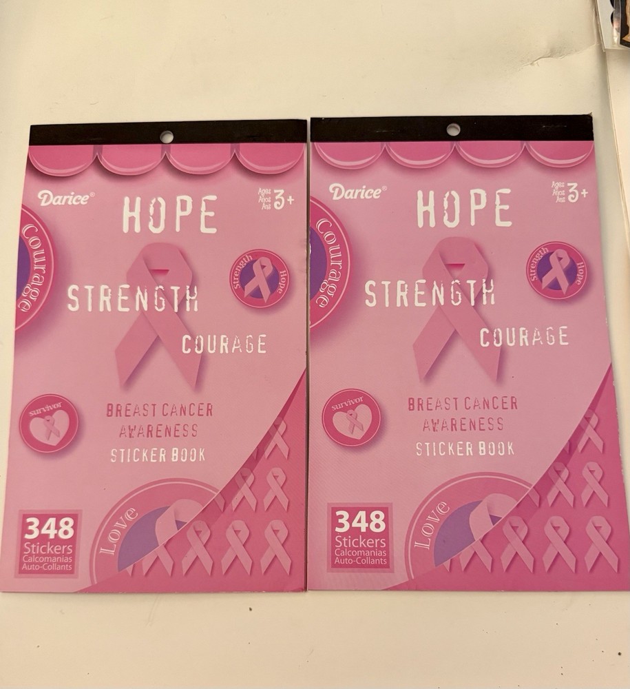 Breast Cancer Awareness Stickers- 348 Count Each- 2 Pads