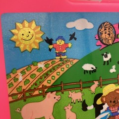 Vtg 90s Sandylion Sticker Treasure Kit Case Only Bear Farm Barn Pigs Cow Horse