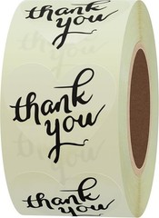 Heart-Shaped Clear Thank You Stickers | 1.5 Inch | 500 Labels on Roll