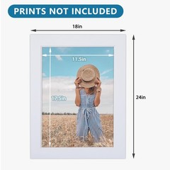 10 Pack Pre-Cut 18×24 White Picture Mats for 12×18 Photos – White Core Bevel …