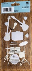 Jolees Rock & Roll GARAGE BAND Drums Electric Guitar Drum Stick Music Stickers