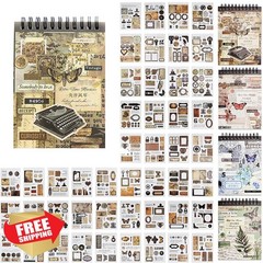 WCCH Vintage Scrapbook Sticker Supplies, 50 Sheets Washi Paper Self-Adhesive …