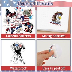 Patriotic Sticker Bulk Lot 100 Assorted 4th of July American Flag Vinyl Decals
