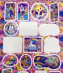 Lisa Frank Stickers 12 Bright Colorful Animals Cat Pig Alien Penguin & More