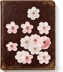 Cherry Blossom Flower Stickers Roll, 500PCS Pink & White Sakura Decorative Stick