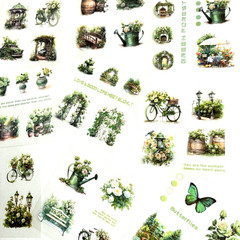 Green Garden Stickers 25 Sheets Summer Junk Journals Collage Scrapbooking