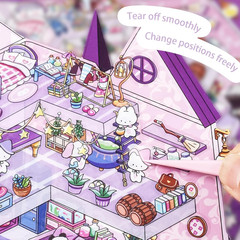 10 Sets DIY 3D Sticker Scene Sticker Therapy Cute Cartoon Stickers Scene Make Yo