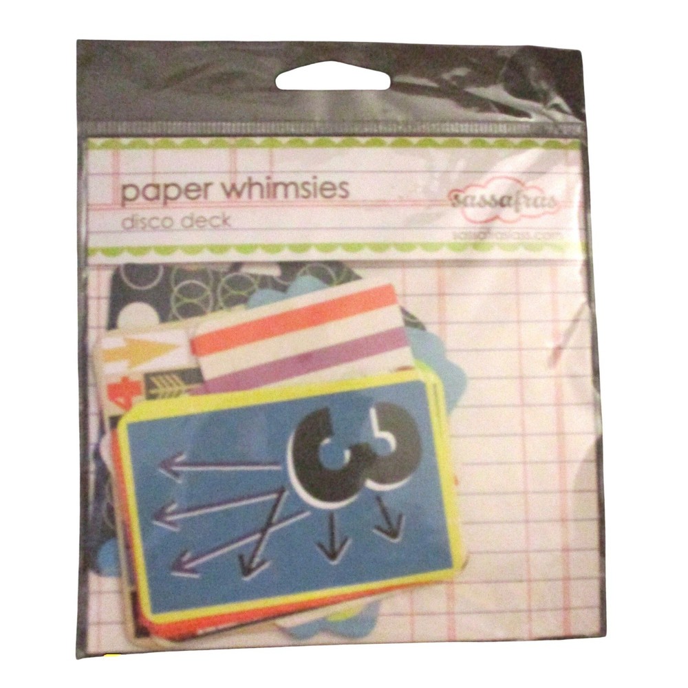 Sassafras Paper Whimsies Disco Deck 24pc Mini Playing Cards Scrapbook Die Cuts