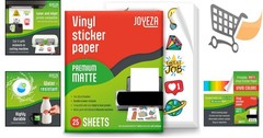 Printable Vinyl Sticker Paper White Waterproof Matte 25 Sheets for Inkjet & L…