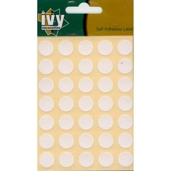 Ivy 13mm White Self Adhesive Round Dot Labels 490 Labels 232230