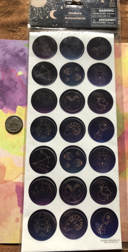 21 Astrology Stickers Sticker 1 Pack Holographic Zodiac Sign Stickers