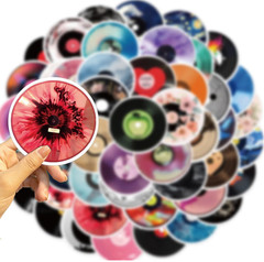 50pcs Vinyl Record Stickers, Music Stickers for Water Bottle, Tech and Scrapbook