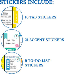 Teacher Planner 8×11 Undated Lesson Plan Book with Stickers, Schedule, Calendar