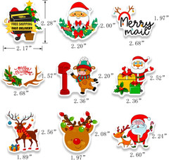Christmas Theme Stickers, 100Pcs Vinyl Waterproof Merry Christmas Stickers for E